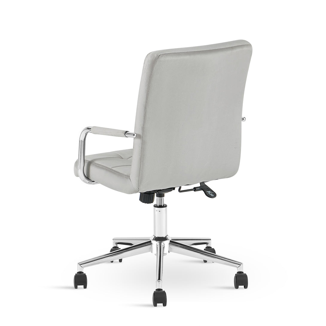 Eliezer Velvet Office Chair - Light Grey