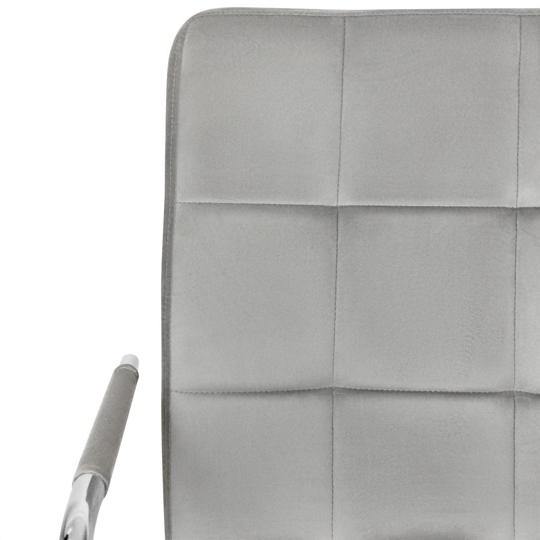 Eliezer Velvet Office Chair - Light Grey