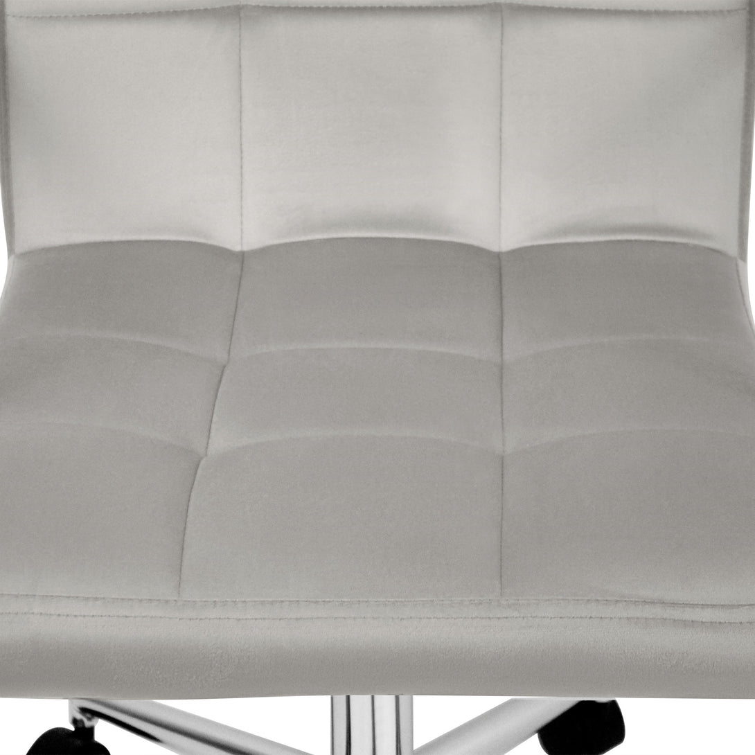Eliezer Velvet Office Chair - Light Grey