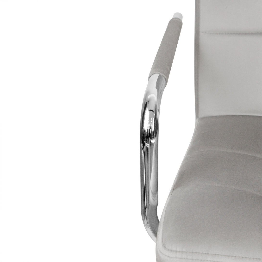 Eliezer Velvet Office Chair - Light Grey