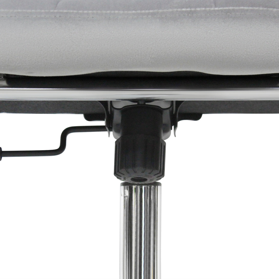 Eliezer Velvet Office Chair - Light Grey