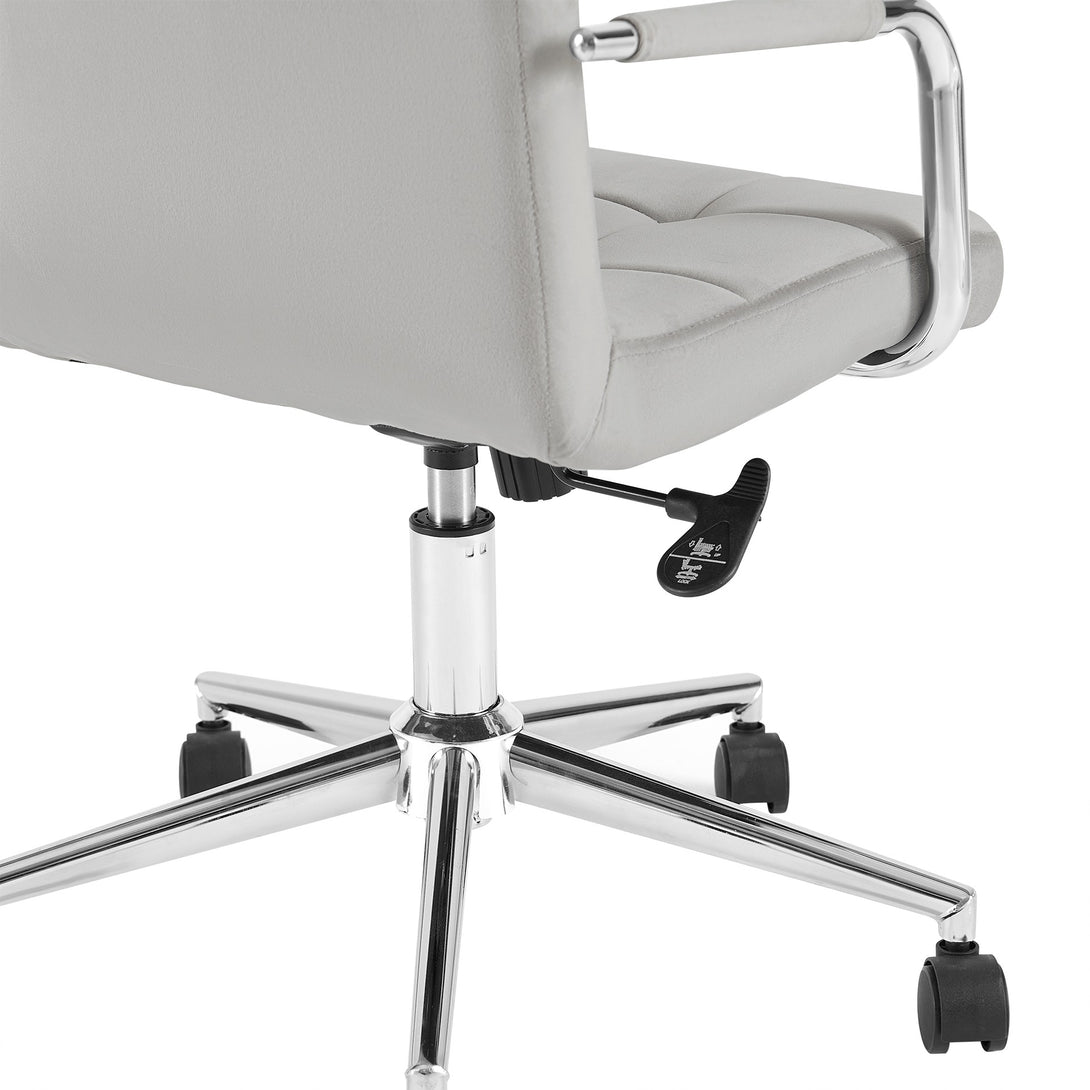 Eliezer Velvet Office Chair - Light Grey