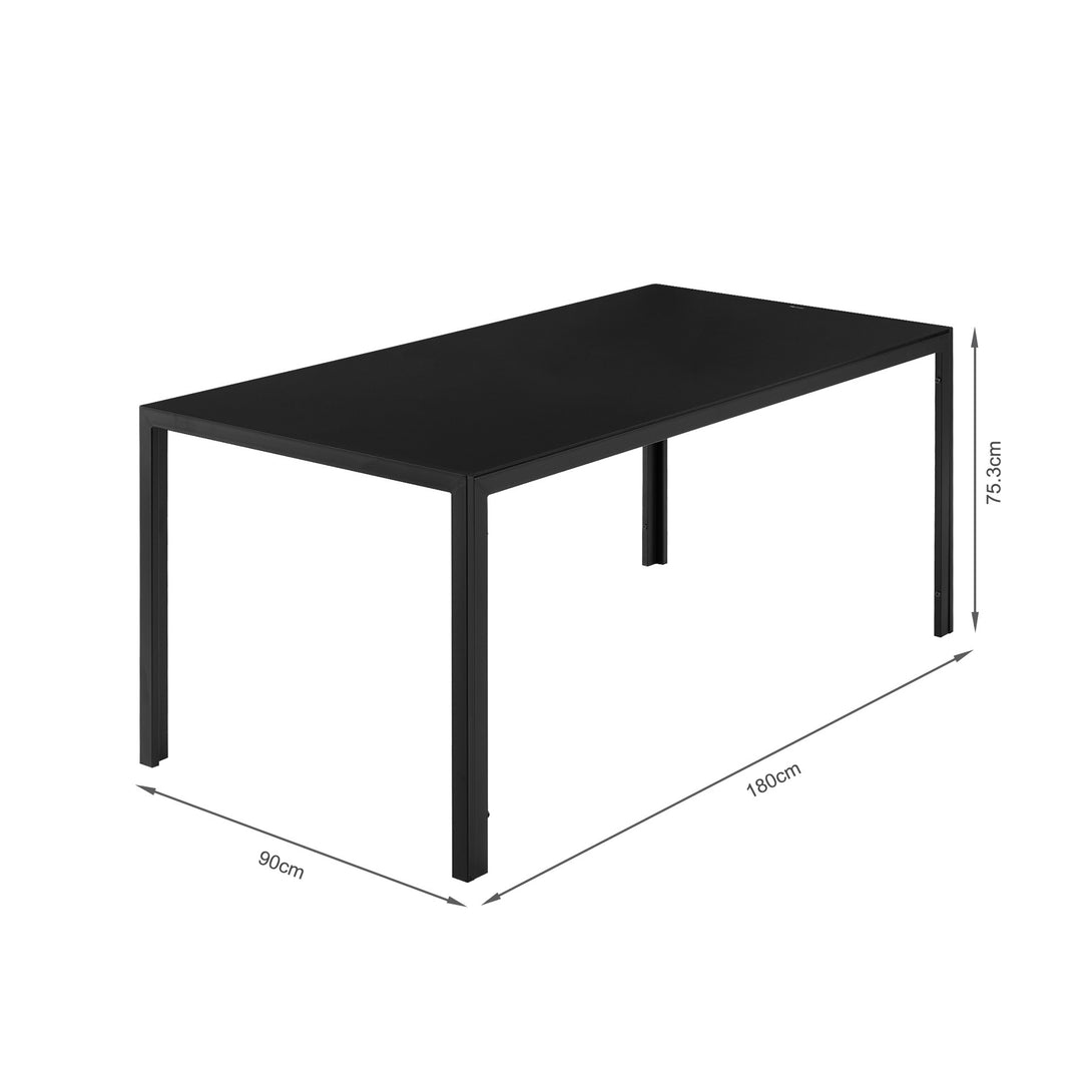 Samuel 7 Piece 1.8m Dining Set - Black