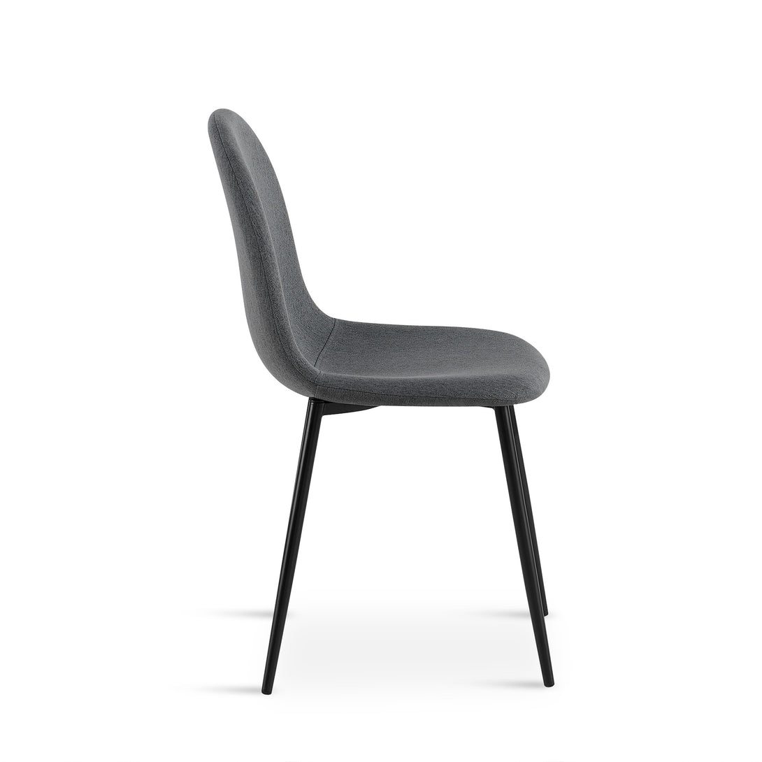 Arlo Linen Dining Chair - Set of 4 - Dark Grey
