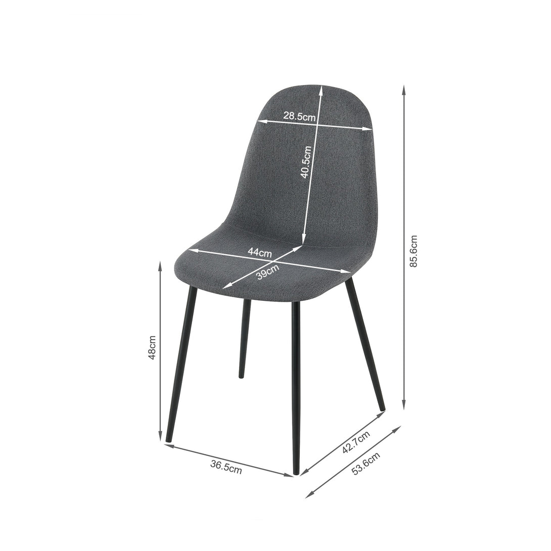 Arlo Linen Dining Chair - Set of 4 - Dark Grey