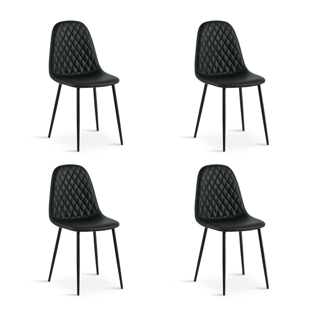 Varo PU Dining Chair - Set of 4 - Black