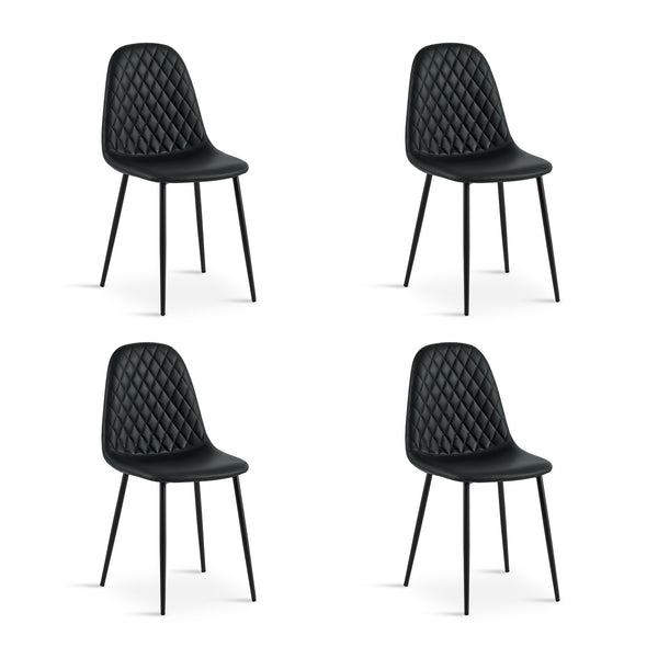 Varo PU Dining Chair - Set of 4 - Black
