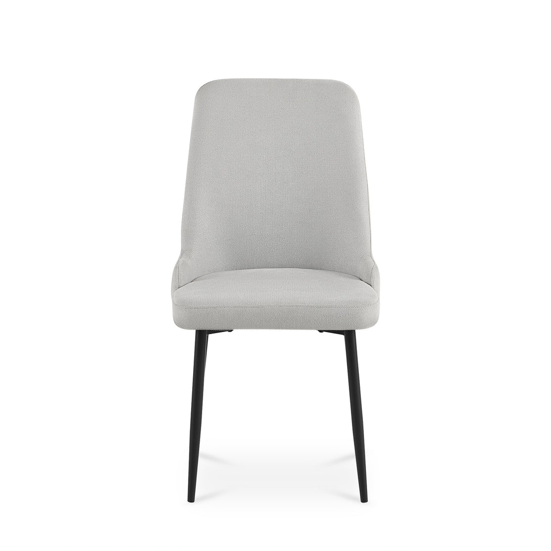 Oliro Linen Dining Chair - Set of 4 - Light Grey