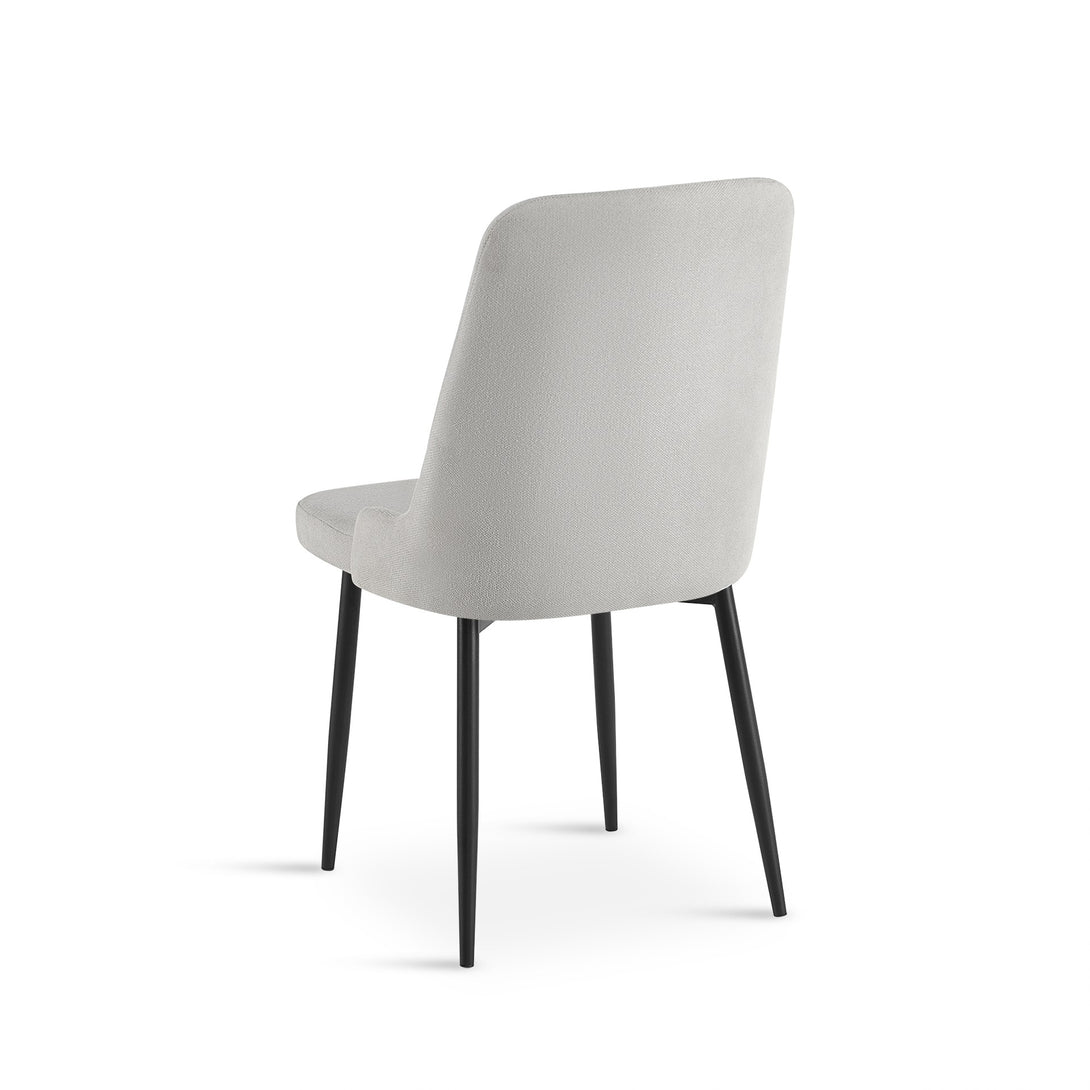 Oliro Linen Dining Chair - Set of 4 - Light Grey