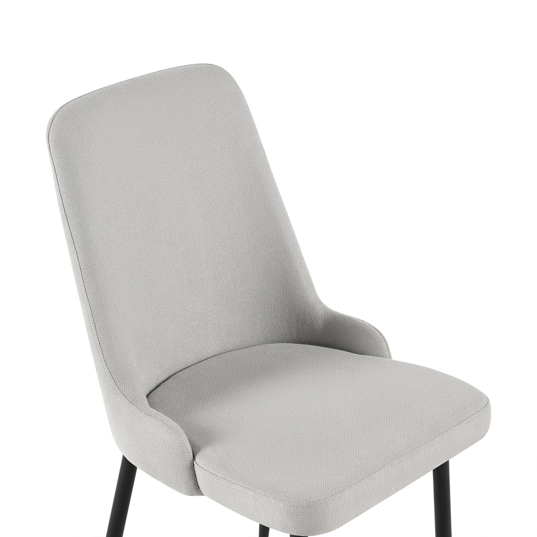 Oliro Linen Dining Chair - Set of 4 - Light Grey