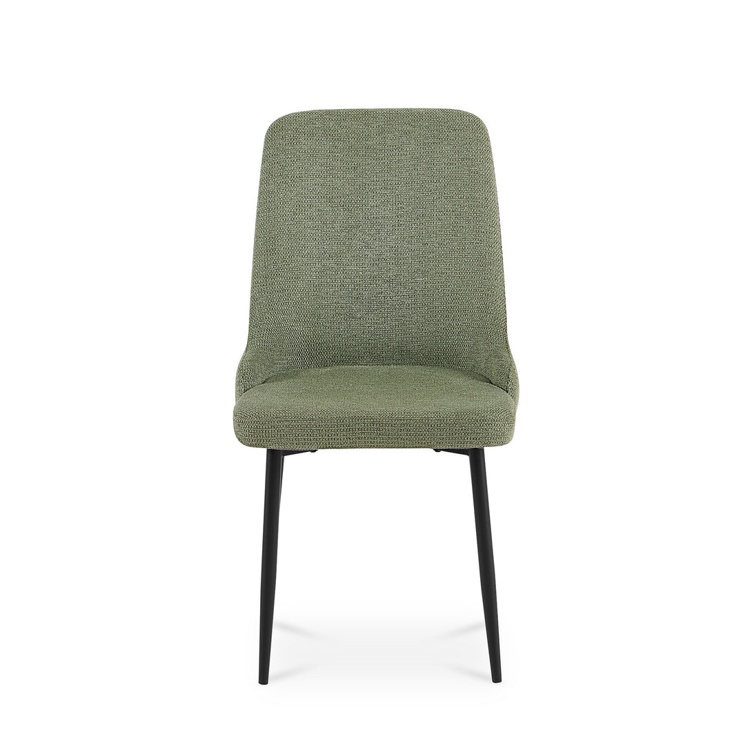 Oliro Linen Dining Chair - Set of 4 - Dark Green