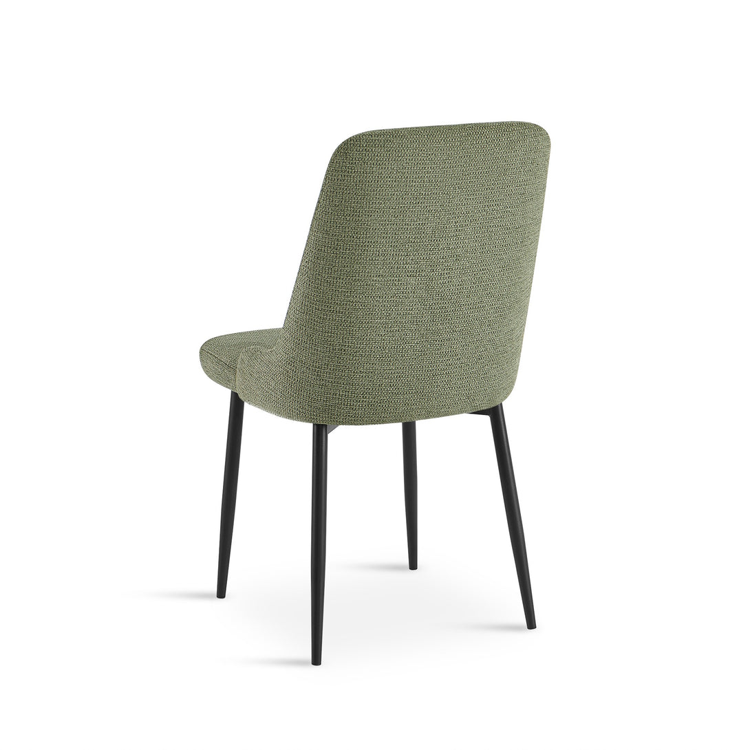 Oliro Linen Dining Chair - Set of 4 - Dark Green