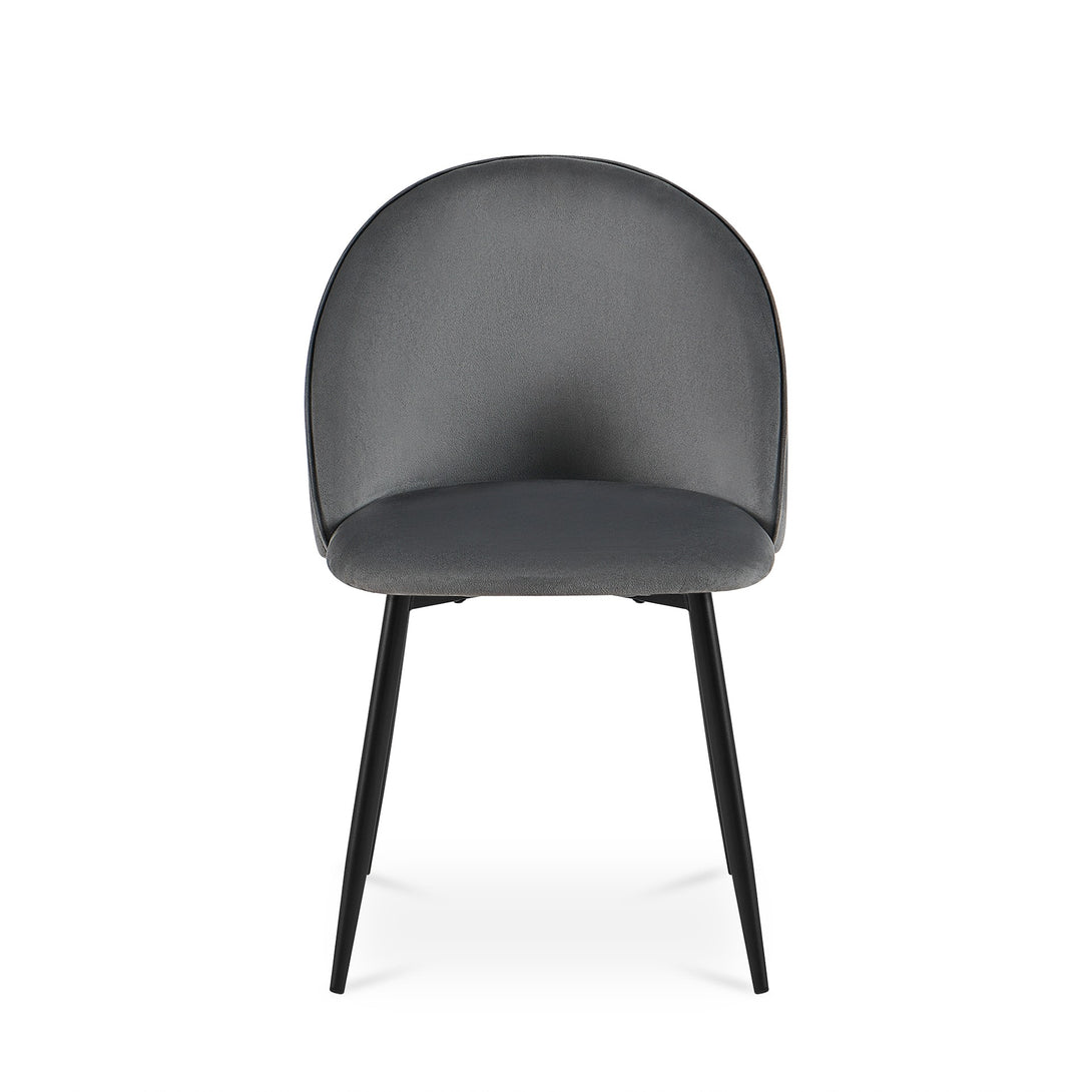 Avela Velvet Dining Chair - Set of 4 - Dark Grey
