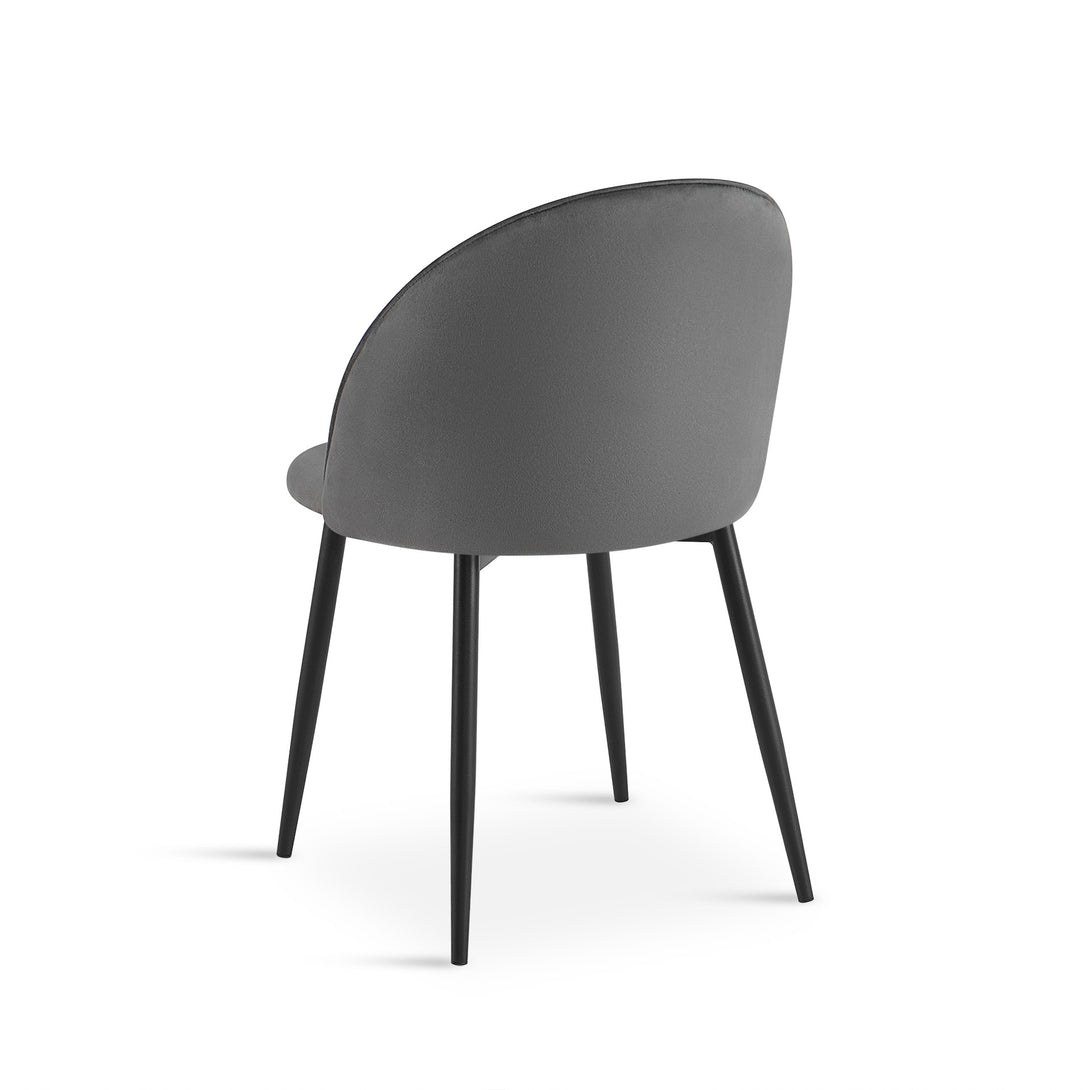 Avela Velvet Dining Chair - Set of 4 - Dark Grey