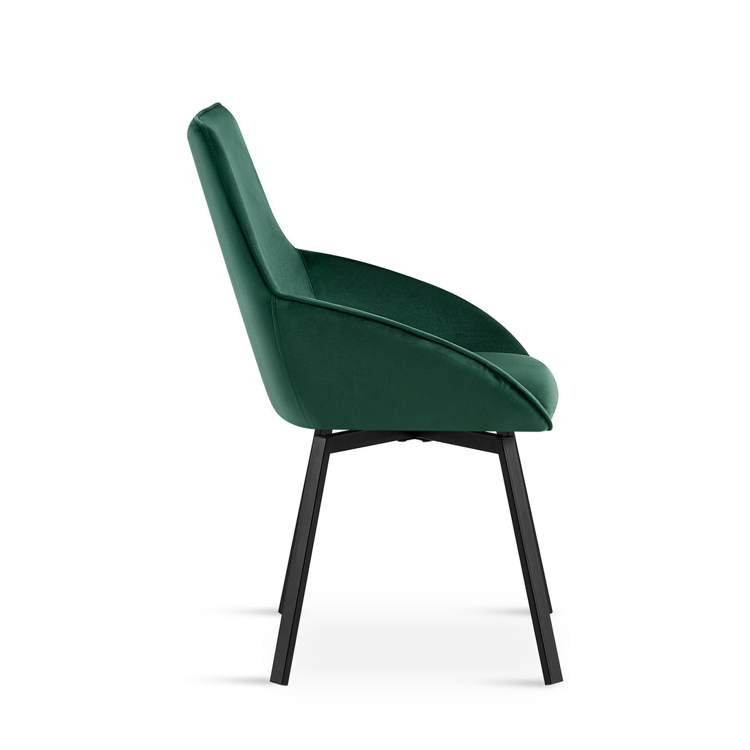 Everlow Swivel Velvet Dining Chair - Set of 2 - Green