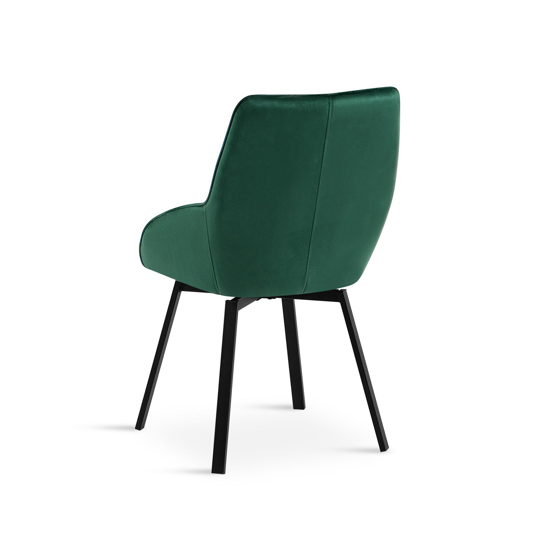 Everlow Swivel Velvet Dining Chair - Set of 2 - Green