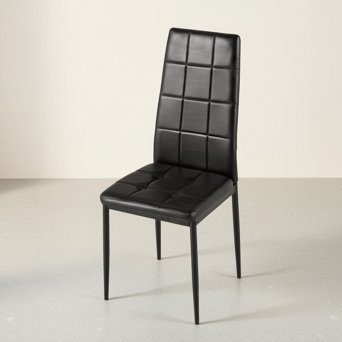 Mauro PU Leather Dining Chair - Set of 4 - Black