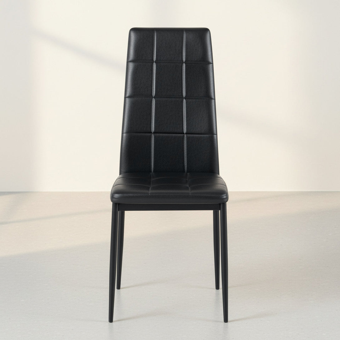 Mauro PU Leather Dining Chair - Set of 4 - Black