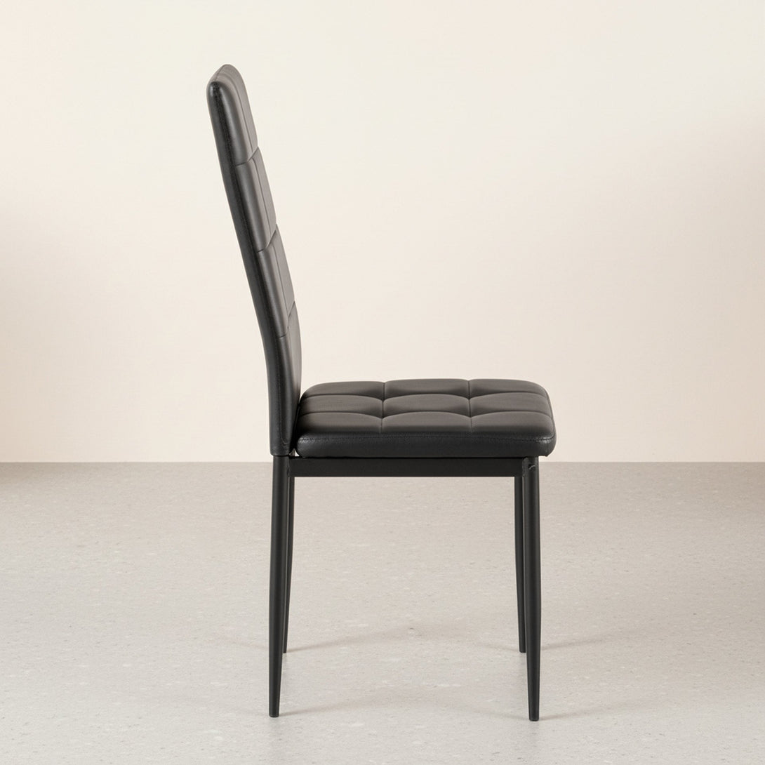 Mauro PU Leather Dining Chair - Set of 4 - Black