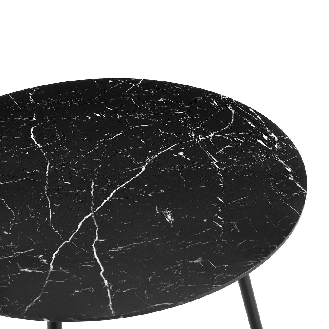 Elijah 100cm Round Dining Table - Black Silver