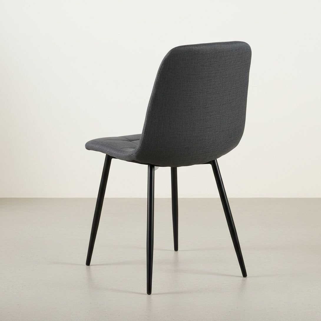 Livo Linen Dining Chair - Set of 4 - Dark Grey