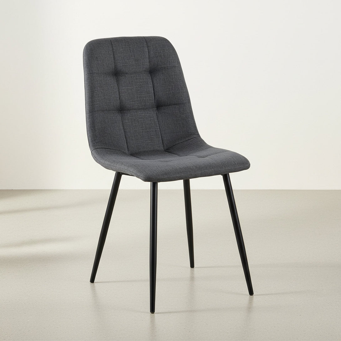 Livo Linen Dining Chair - Set of 4 - Dark Grey