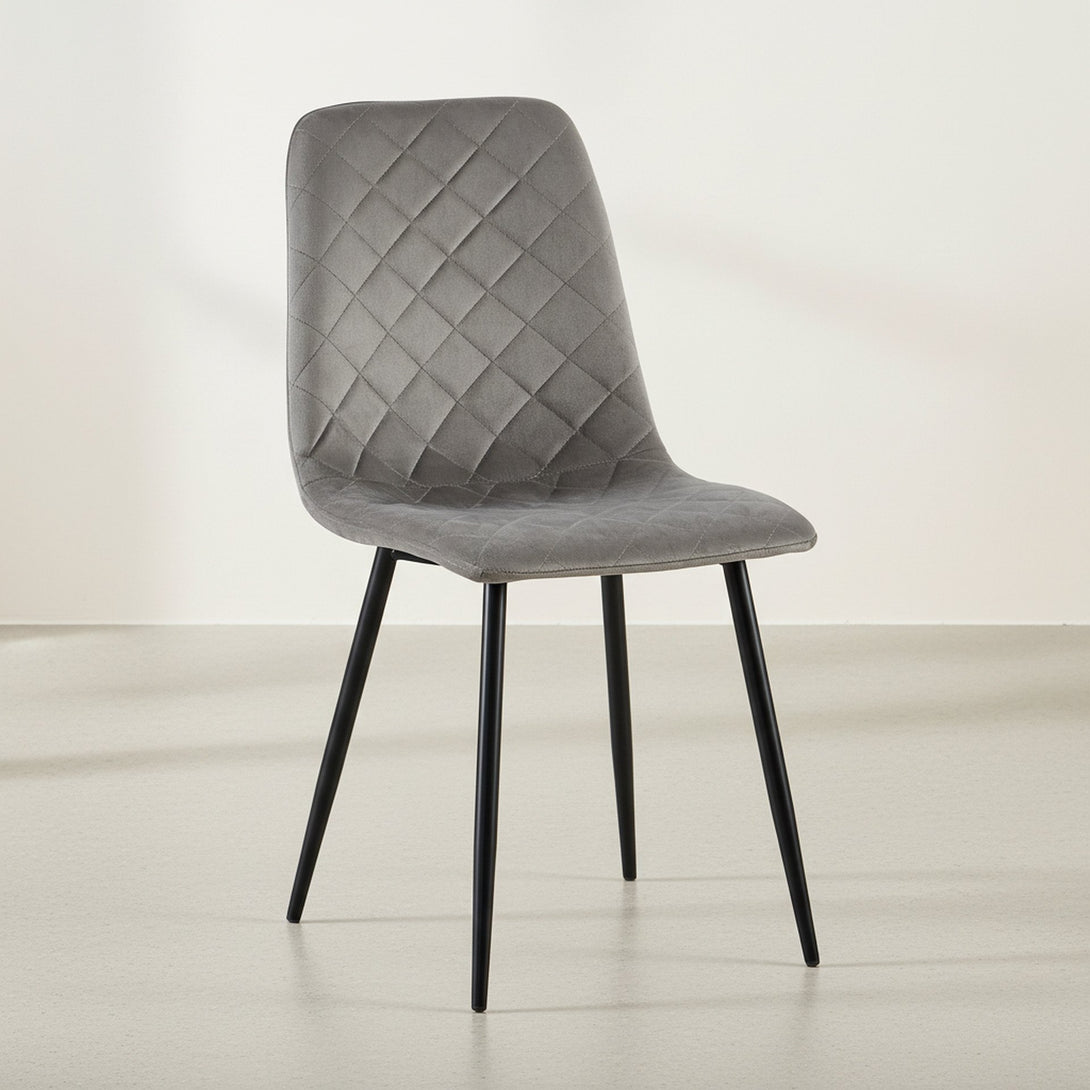Fika Velvet Dining Chair - Set of 4 - Grey