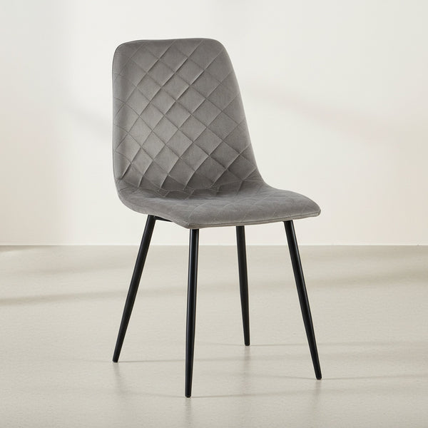 Fika Velvet Dining Chair - Set of 4 - Grey