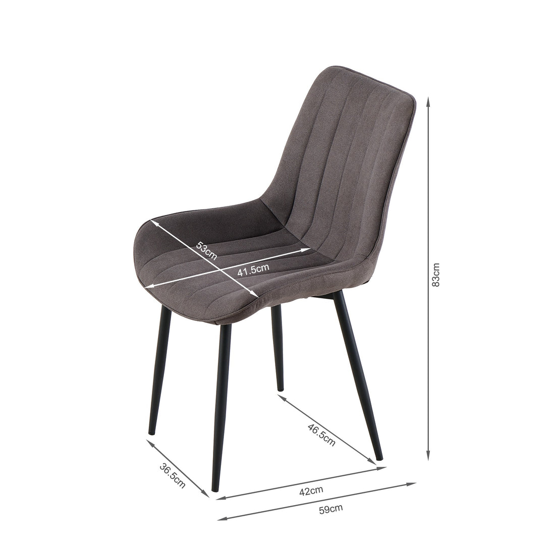 Kivo Linen Dining Chair - Dark Grey
