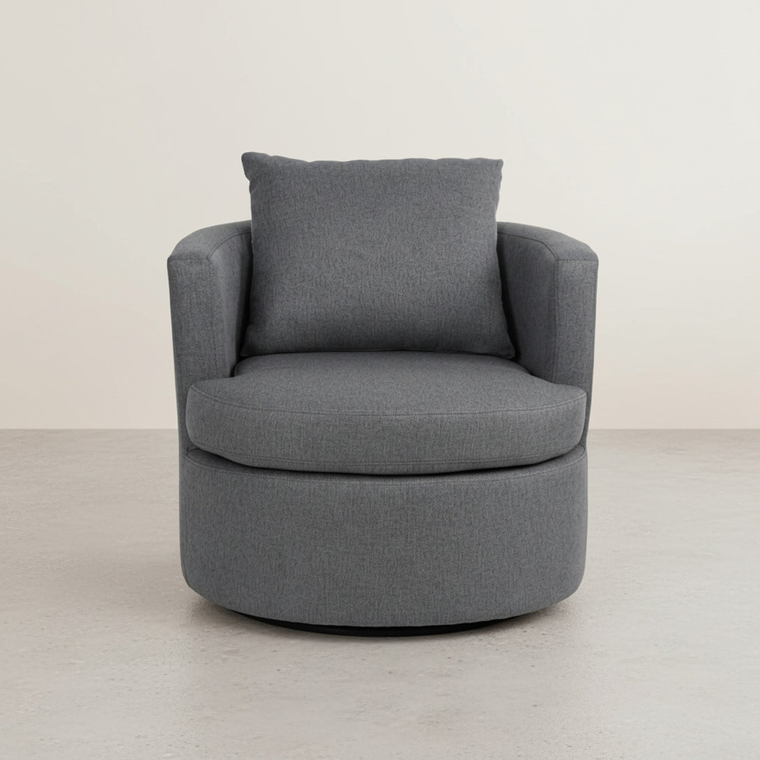 Luva Linen Swivel Sofa Chair - Dark Grey