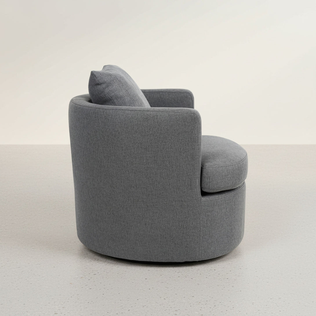 Luva Linen Swivel Sofa Chair - Dark Grey