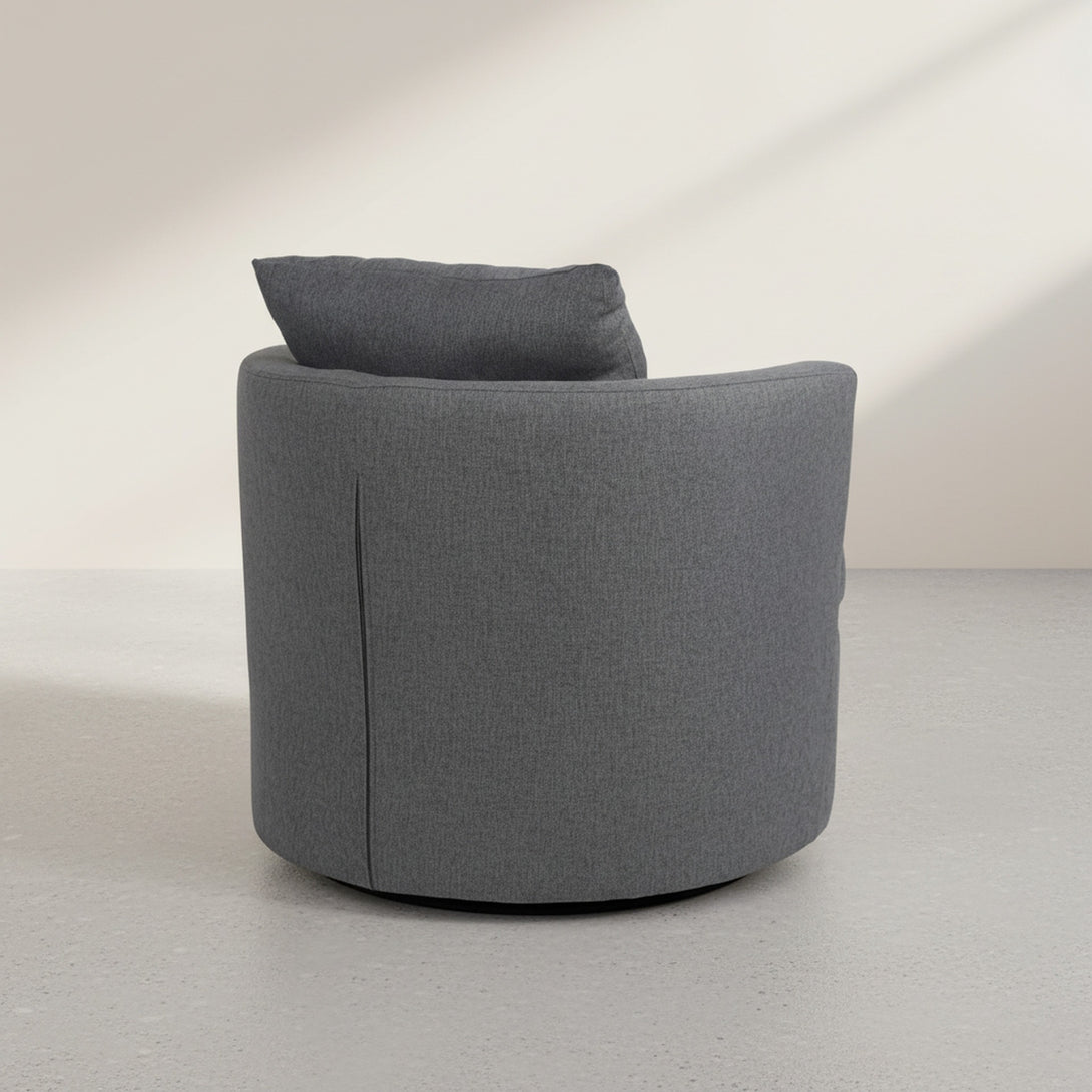 Luva Linen Swivel Sofa Chair - Dark Grey