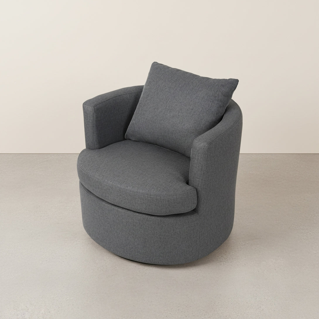 Luva Linen Swivel Sofa Chair - Dark Grey