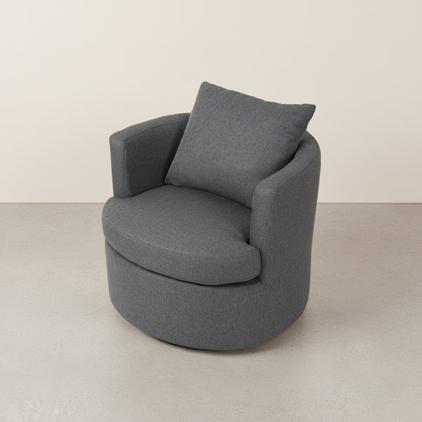 Luva Linen Swivel Sofa Chair - Dark Grey