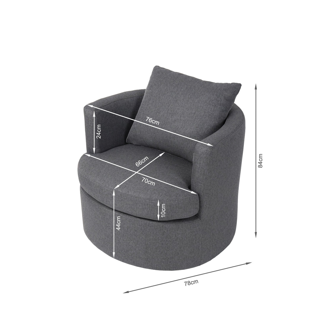 Luva Linen Swivel Sofa Chair - Dark Grey