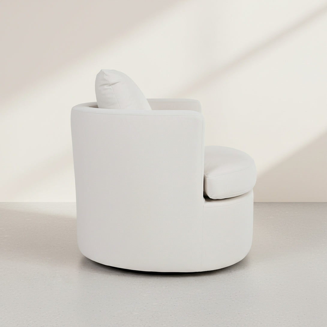 Luva Velvet Swivel Sofa Chair - Cream