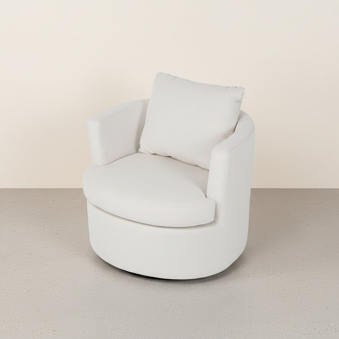 Luva Velvet Swivel Sofa Chair - Cream
