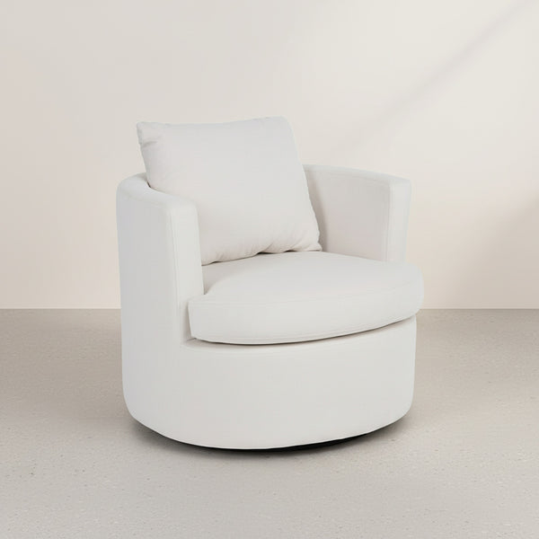 Luva Velvet Swivel Sofa Chair - Cream
