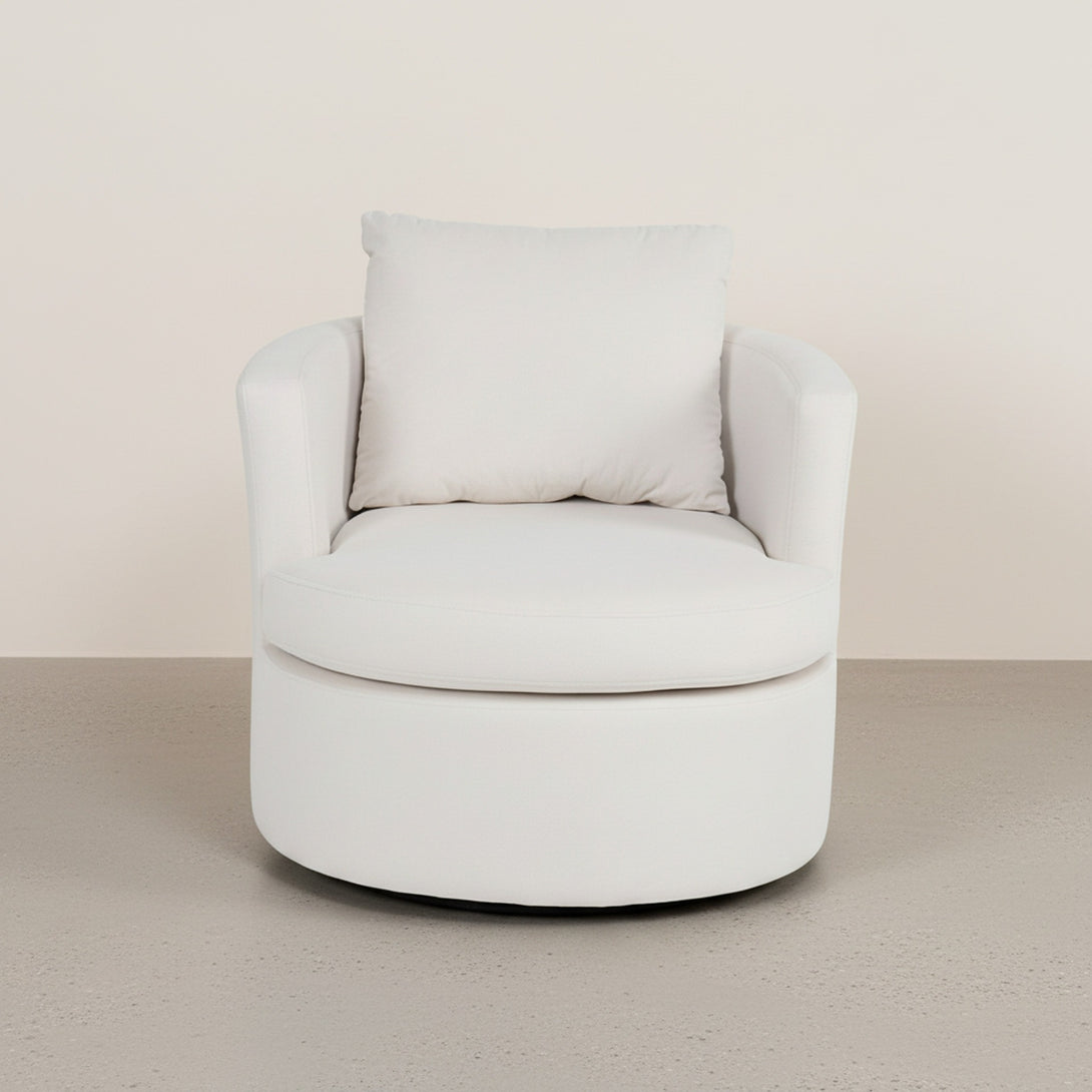 Luva Velvet Swivel Sofa Chair - Cream