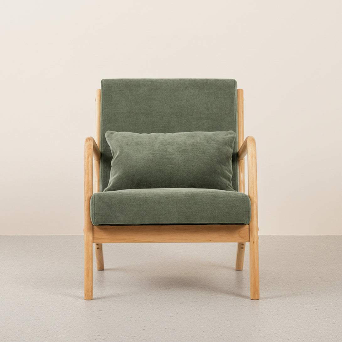Taru Linen Armchair - Dark Green