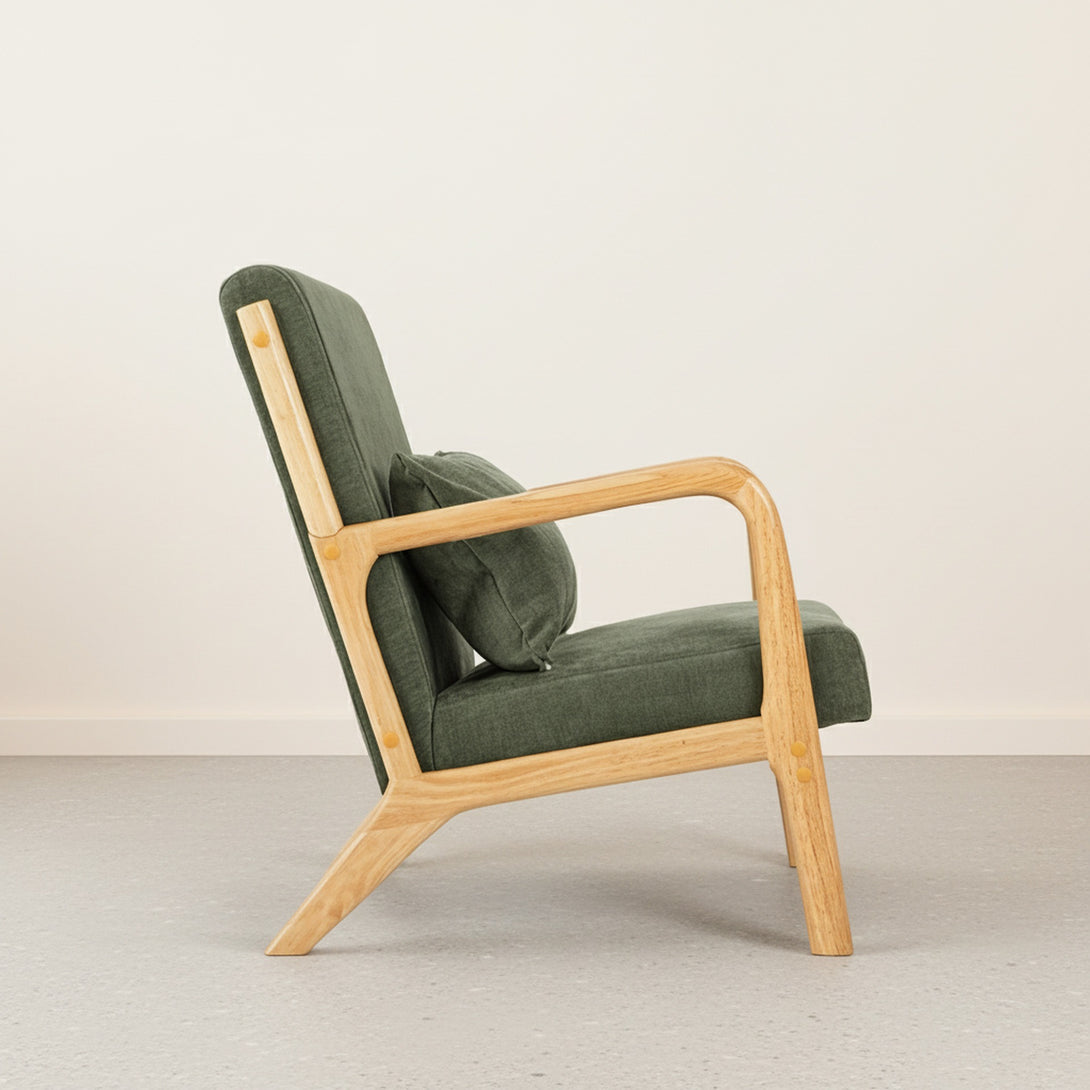 Taru Linen Armchair - Dark Green