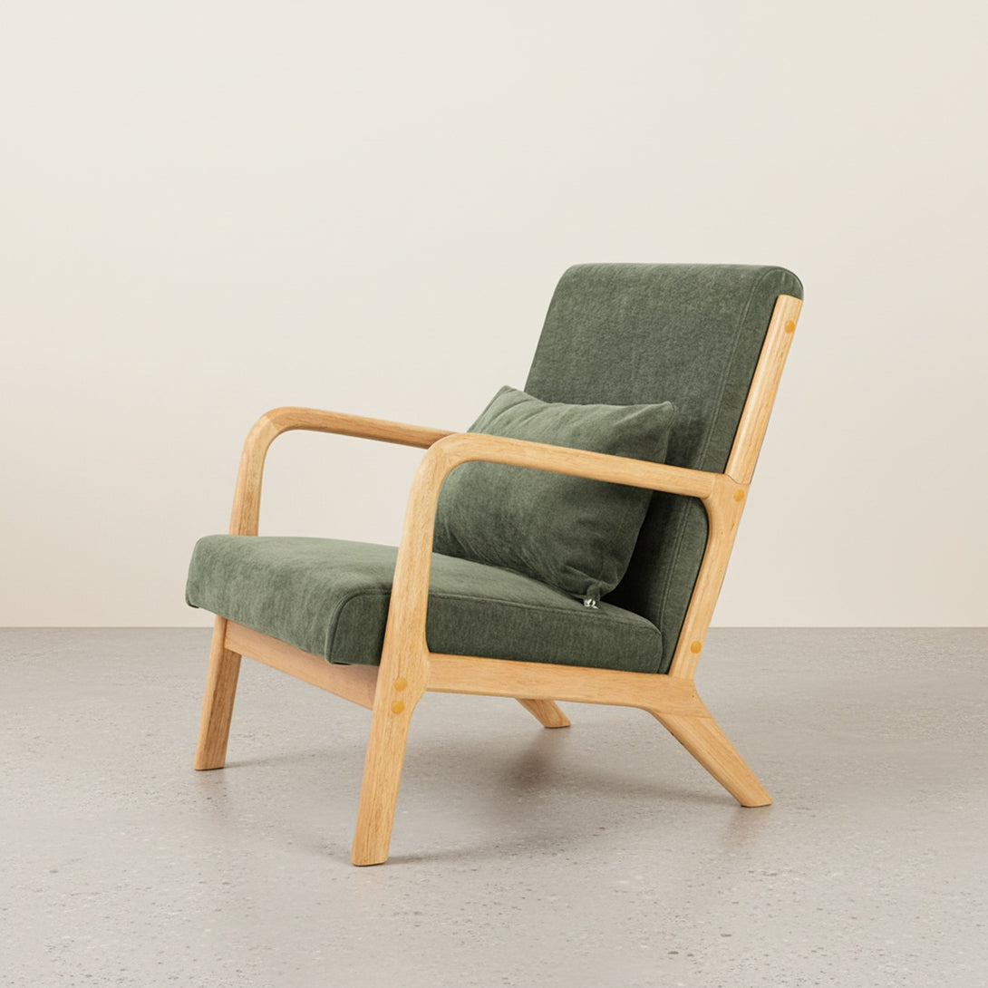 Taru Linen Armchair - Dark Green