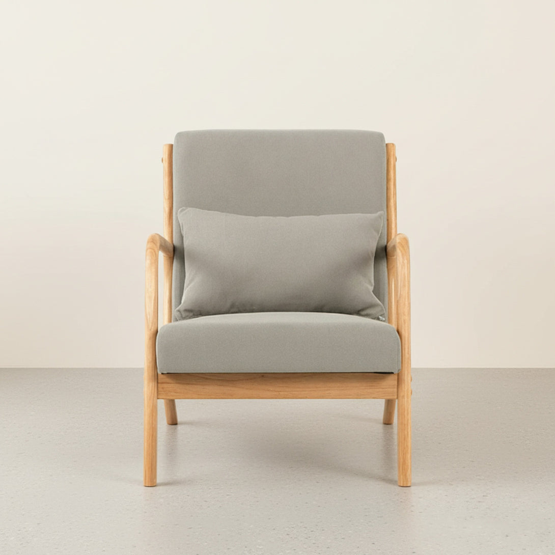 Taru Velvet Armchair - Grey