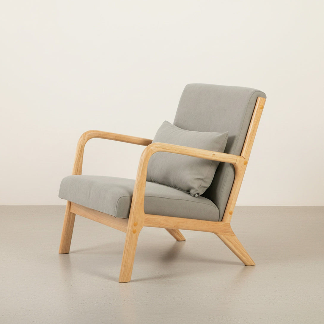 Taru Velvet Armchair - Grey