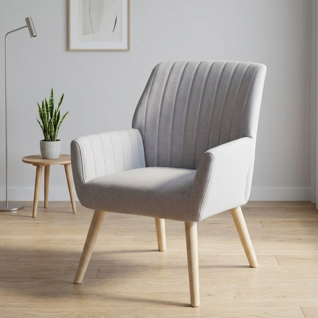 Niva Linen Armchair - Light Grey