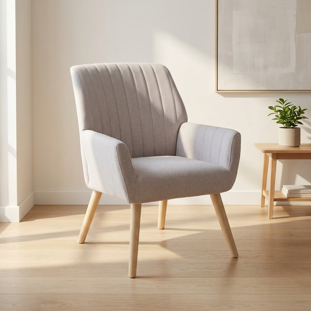 Niva Linen Armchair - Light Grey