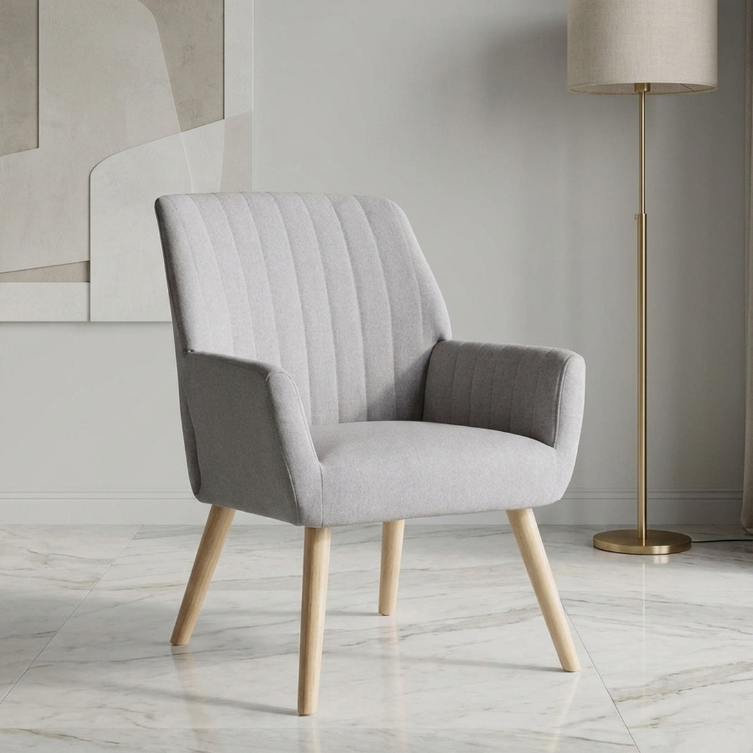 Niva Linen Armchair - Light Grey