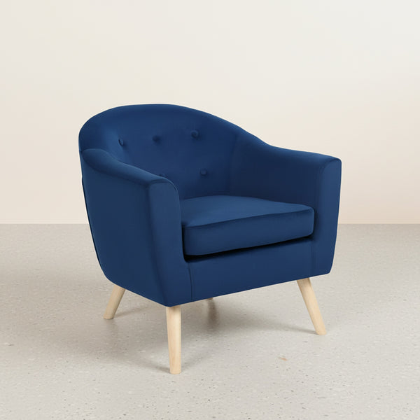 Millo Velvet Armchair - Dark Blue