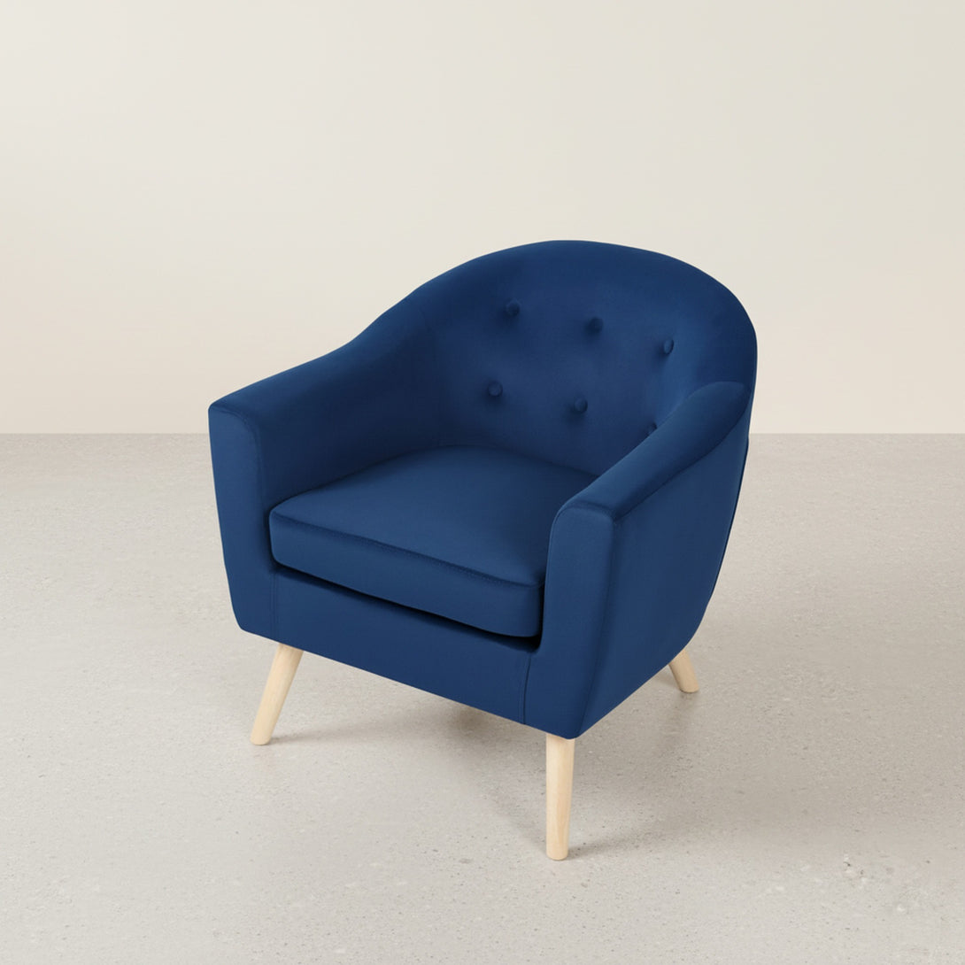 Millo Velvet Armchair - Dark Blue