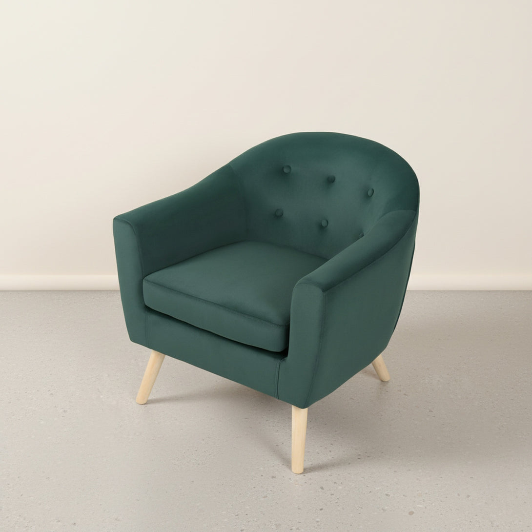 Millo Velvet Armchair - Dark Green